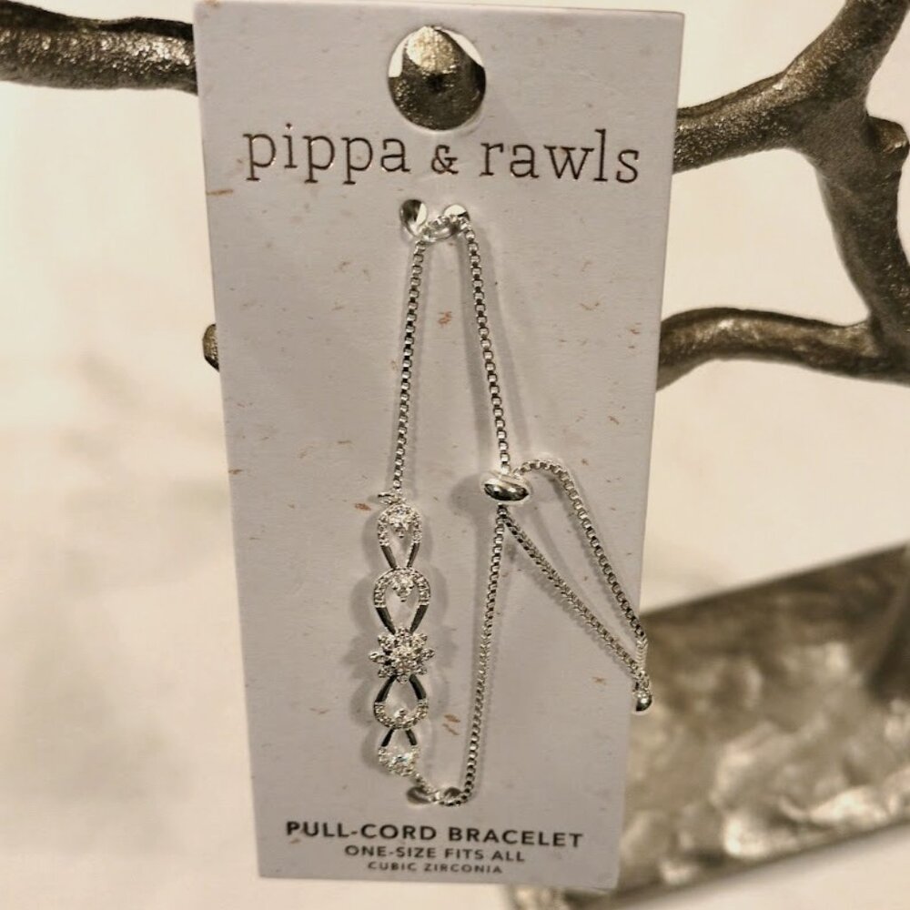 Pippa & Rawls - Sun Crescent Moon Pull cord bracelet in Silver color